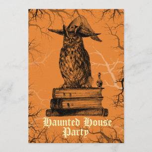 Convites Coruja de bruxaria assombrada