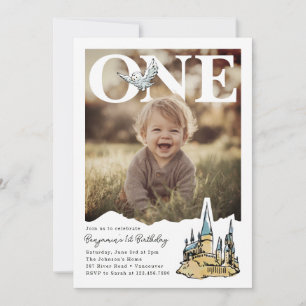 Convites Coruja Mágica de Hogwarts Primeira Foto Aniversári