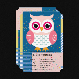 Convites Coruja rosa-branca Chá de fraldas florestal neutro