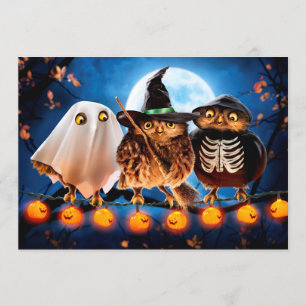 Convites Corujas de Halloween
