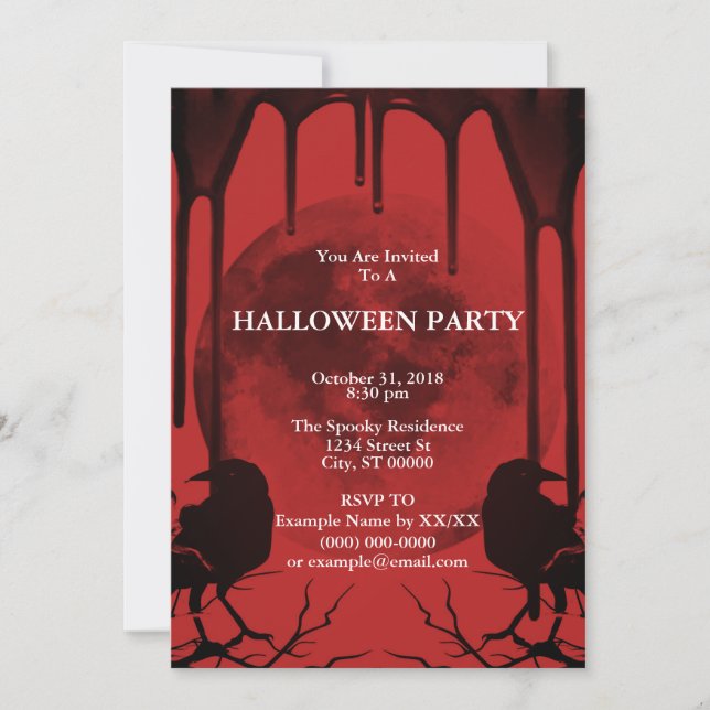 Convites Corvos e Lua Cheia (Frente)