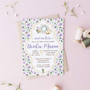 Convites Cose Com Amor! Bordado, Chá de Noiva Floral
