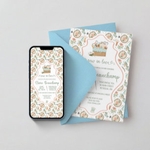 Convites Cose Com Amor! Bordado, Chá de Noiva Floral