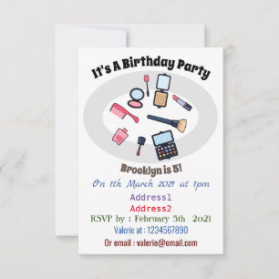 Convites Cosméticos / ilustração de desenho animado