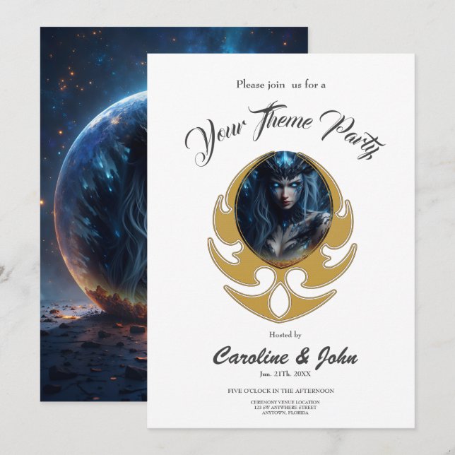 Convites Cosmic Witch – Born from the Star Sphere. (Frente/Verso)