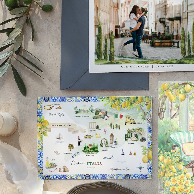 Convites Costa Amalfi | Mapa italiano mediterrânico (Criador carregado)