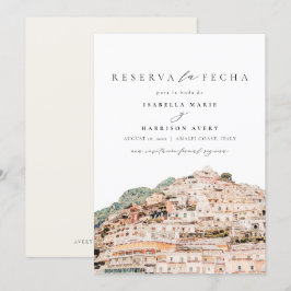 Convites Costa do Amalfi Itália Espanhol Salvar a Data