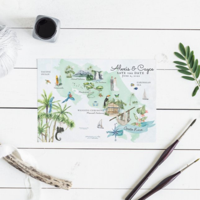 Convites Costa Rica | Mapa de Itinerário de Casamento de De (Criador carregado)