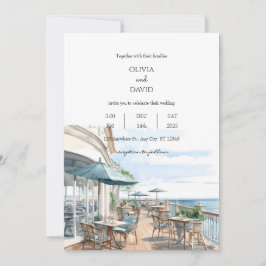 Convites Costeira costeira do Telhado do Café Views Casamen