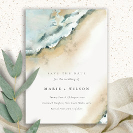 Convites Costeira Sea Waves Sand Beach Salvar a Data