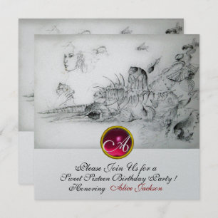 Convites COSTELOS DOCES SEIS PARTIDOS,Ruby Monograma Prata