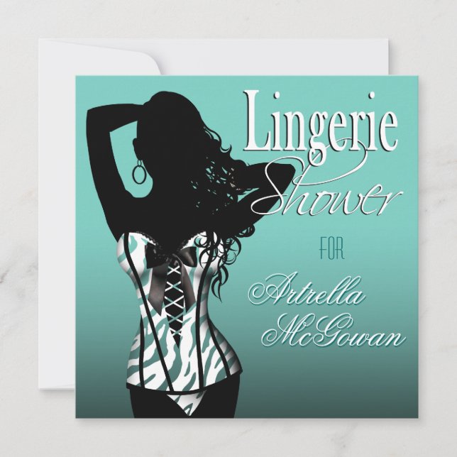 Convites Costume de Artrella Bombshell Lingerie Zebra Corse (Frente)