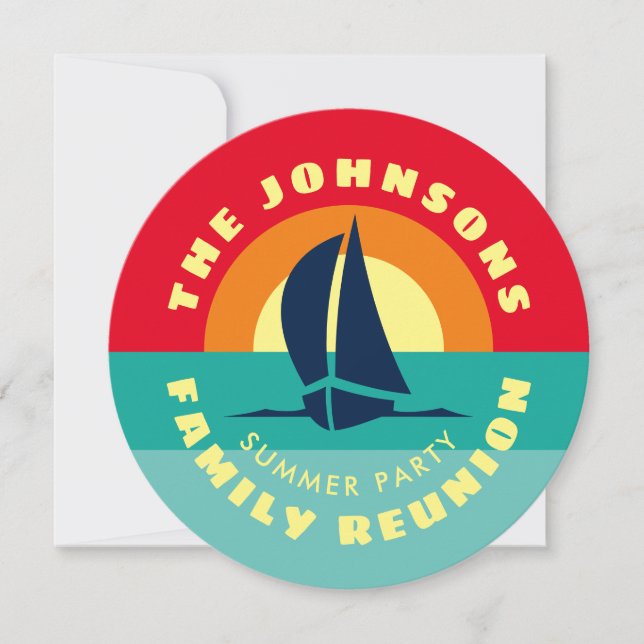 Convites Costume de festa de verão de reunião de família (Frente)