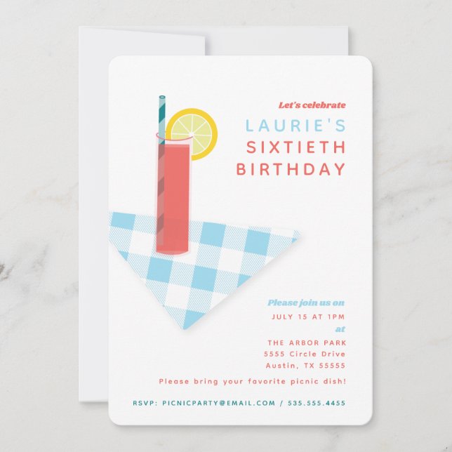 Convites Costume de limonada de coquetel de verão (Frente)