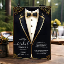 Costume Men Tuxedo Bold Black Tie Chá de panela