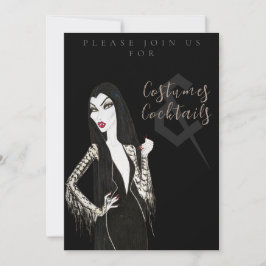 Convites Costumes and Cocktail Halloween Party Invitation