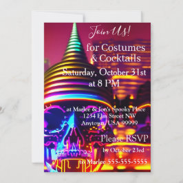 Convites Costumes and Cocktails Halloween Party Invitations