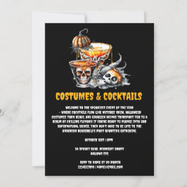 Convites Costumes Cocktails assustadores bebem abóbora
