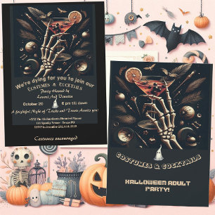 Convites Costumes Coquetéis Skeleton Adultos Festa de Hallo