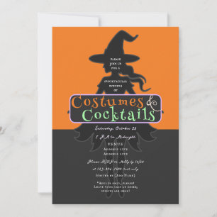 Convites Costumes e Cocktails Bebem Bruxas no Halloween
