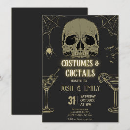 Convites Costumes e Cocktails Festa Adulta de Halloween Scu