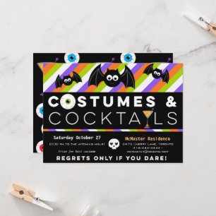 Convites Costumes e cocktails globos oculares bebem morcego
