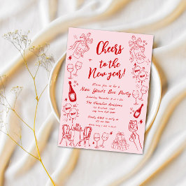 Convites Cotovelo belo e esquisito festival de Ano Novo