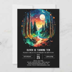 Convites Cottagecore Adventure Aguarda Aniversário Mágico