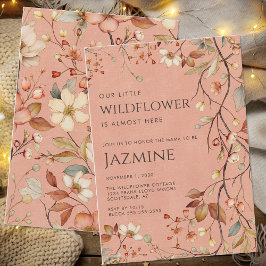 Convites Cottagecore Boho Terracotta Chá de fraldas de flor
