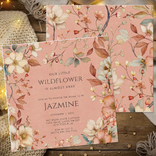 Convites Cottagecore Boho Terracotta Chá de fraldas de flor