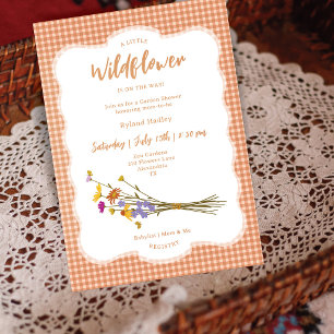 Convites Cottagecore Outono Flores Silvestres Xadrez Churra
