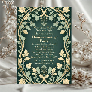 Convites Cottagecore Vintage William Morris Acolhimento de 