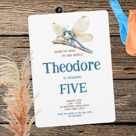Convites Cótulo-d-água, Blue Brown Dragonfly Boy Birday