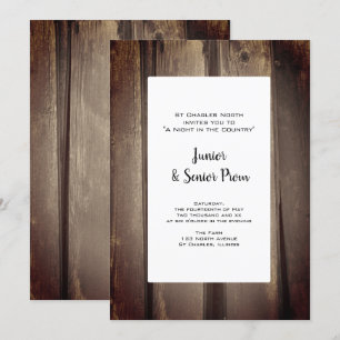 Convites Country Barn Wood Junior / Baile de formatura Mais