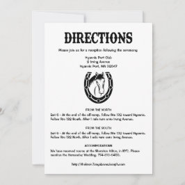 Convites Country Black Wedding Directions Horse