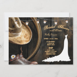 Convites Country Boots Hat & Barnwood Chá de panela