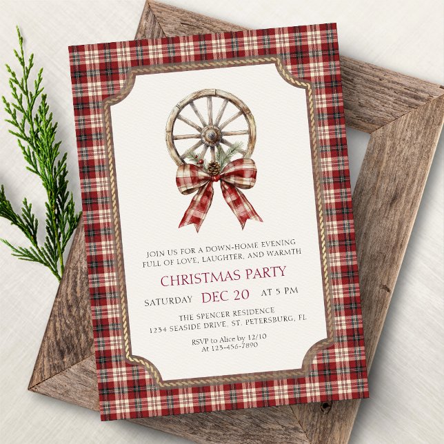 Convites Country Christmas Party (Criador carregado)