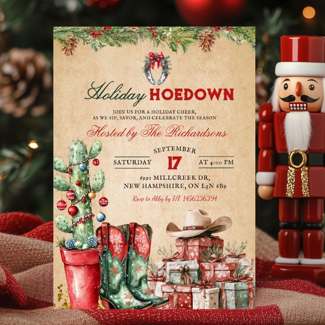 Convites Country Cowboy Christmas Holiday Hoedown Party (Criador carregado)