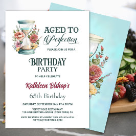Convites Country Floral Hourglass Birthday Party