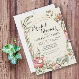 Convites Country Garden Floral Bridal Shower Invitation 