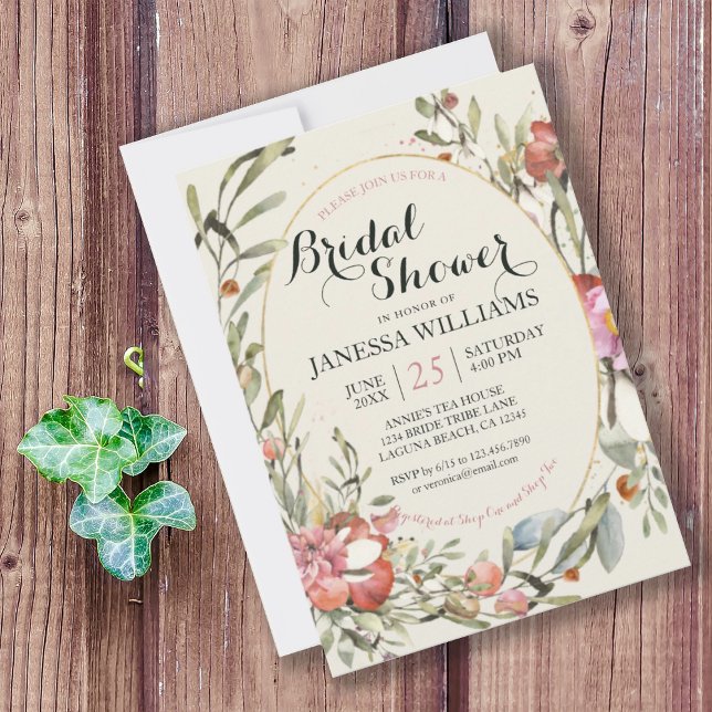 Convites Country Garden Floral Bridal Shower Invitation  (PRETTY COUNTRY GARDEN FLORAL BRIDAL SHOWER INVITATION
)