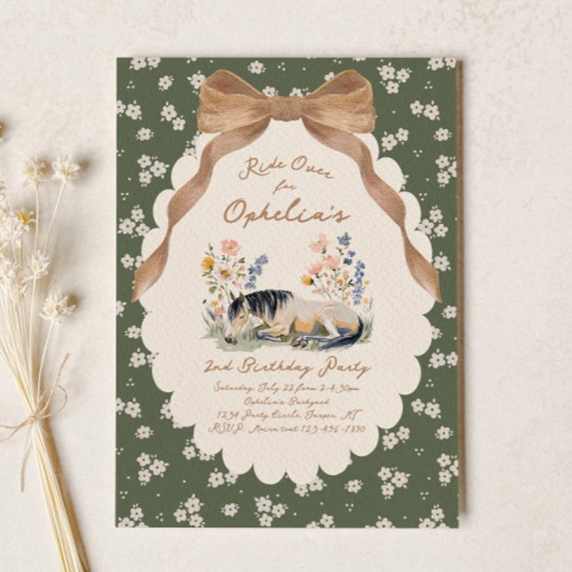 Convites Country Horse Birthday Invitation (Criador carregado)
