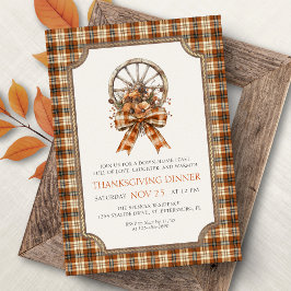 Convites Country Rustic Thanksgiving Dinner Invitation