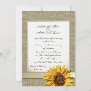 Convites Country Sunflower and Burlap