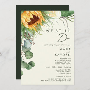 Convites Country Sunflower Light Yellow Nós Ainda Renovamos