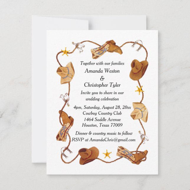 Convites Country wedding Invitation (Frente)