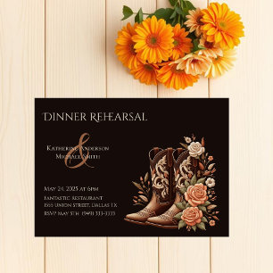 Convites Country Western Flowers com Boots de Cowboy
