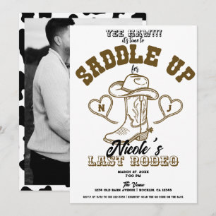 Convites Country Western Vintage Último Rodeo de Solteira 