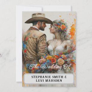 Convites Country Western Wedding Watercolor