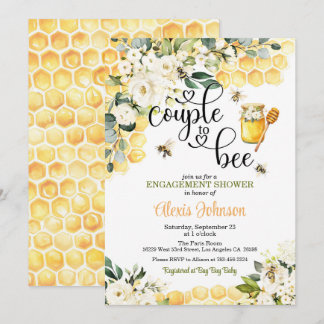 Convites Couple to Bee Engagement Shower Invitation
